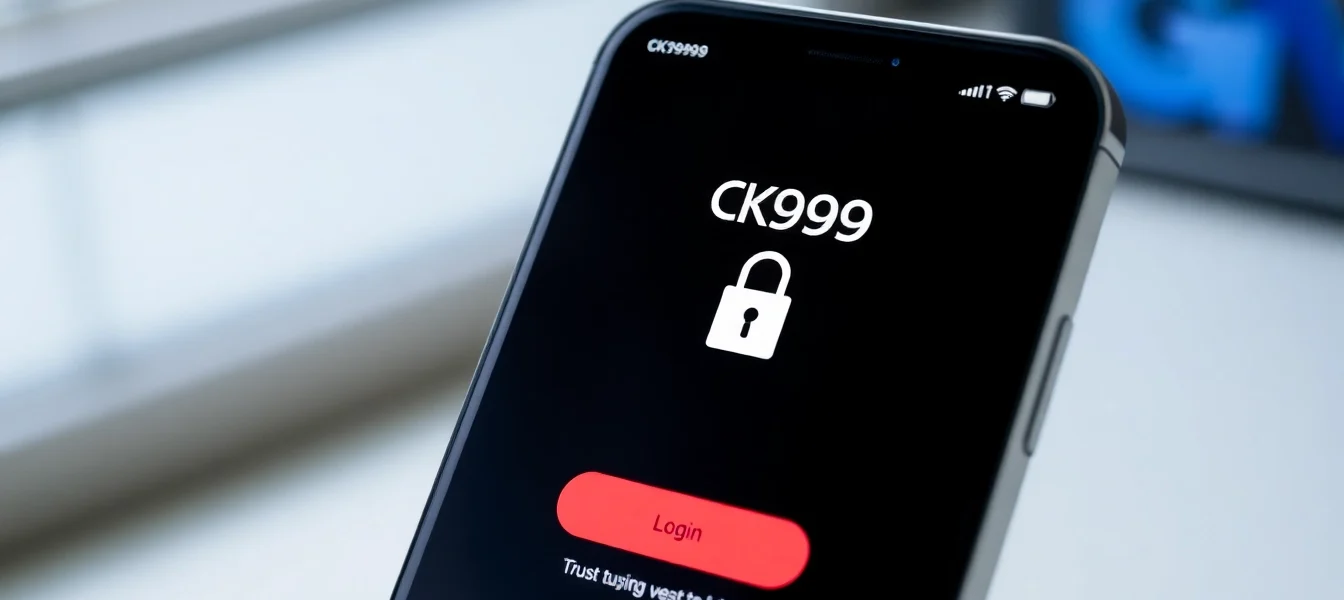 Secure CK999 login screen on smartphone highlighting easy access to casino and betting features for quick user sign-in