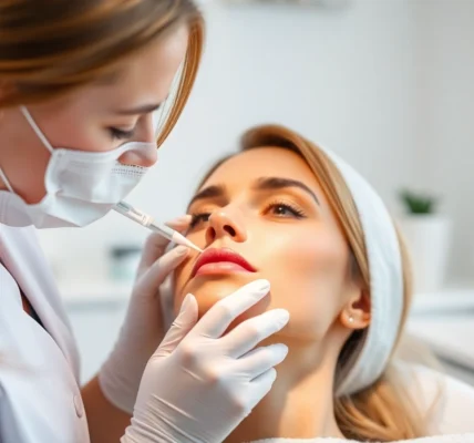 Professional Fettwegspritze Zürich treatment in a modern clinic focusing on facial fat reduction with precise injections for natural results.