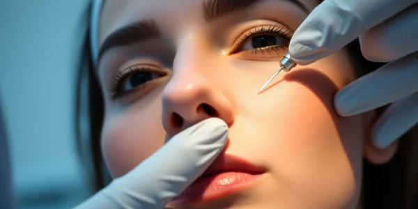 Botox Zürich treatment by experienced doctor in Zurich clinic demonstrating a precise facial injection for wrinkle reduction, ensuring natural results.