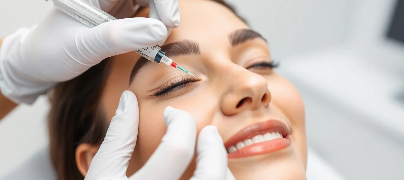 Botox Behandlung mit professioneller Injektion in moderner Klinik für ein gepflegtes, junges Aussehen.