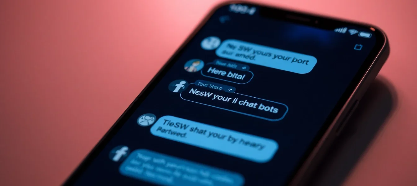 Engaging scene of a smartphone screen showcasing a vibrant nsfw ai chat conversation, emphasizing unfiltered digital intimacy and AI companionship for screen readers.