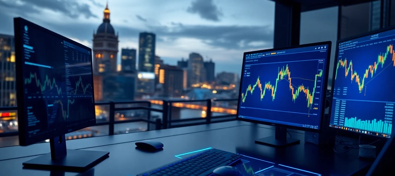 Cryptocurrency Trading News London features traders analyzing digital coins on a high-tech screen