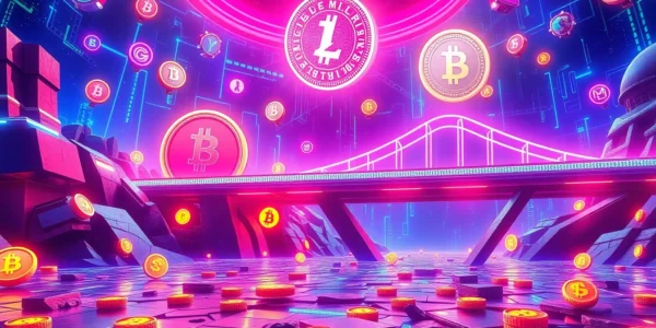 Buy APORK Token with vibrant crypto visuals showcasing GambleFi features and multi-chain bridges
